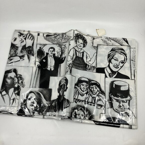 Deadstock Decor Accord Vinyl Shower Curtain Hollywood Stars Black & White Vtg - Picture 6 of 10